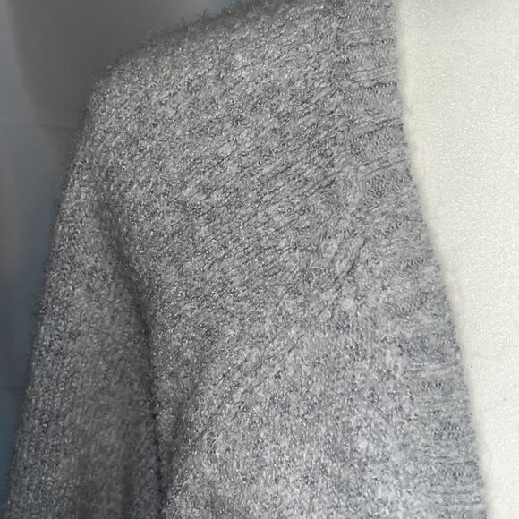 Ellos Gray Heavy Open Cardigan with Pockets Size Large - Picture 5 of 6